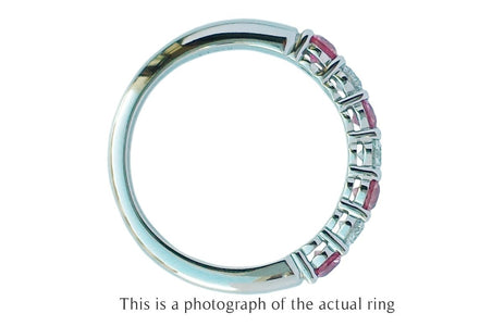 Tiffany & Co 3mm Pink Sapphire & Diamond Forever Wedding Band Ring - Bloomsbury Manor Ltd