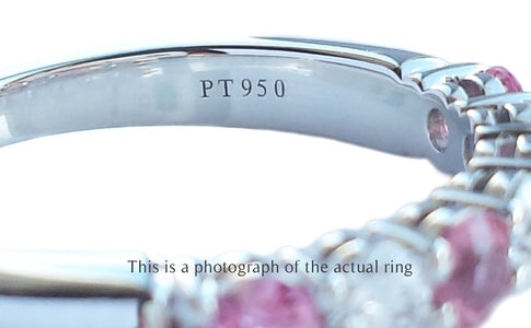 Tiffany & Co 3mm Pink Sapphire & Diamond Forever Wedding Band Ring - Bloomsbury Manor Ltd