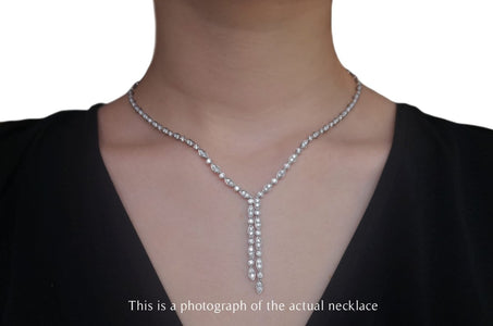 Tiffany & Co. 4.84ct Jazz Swing Double Drop Diamond Necklace - Bloomsbury Manor Ltd