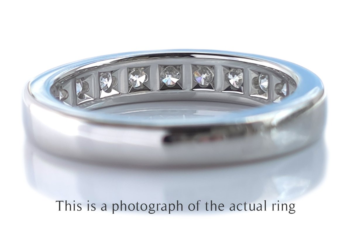Tiffany & Co 4mm Channel Set Diamond Wedding Band Ring - Bloomsbury Manor Ltd
