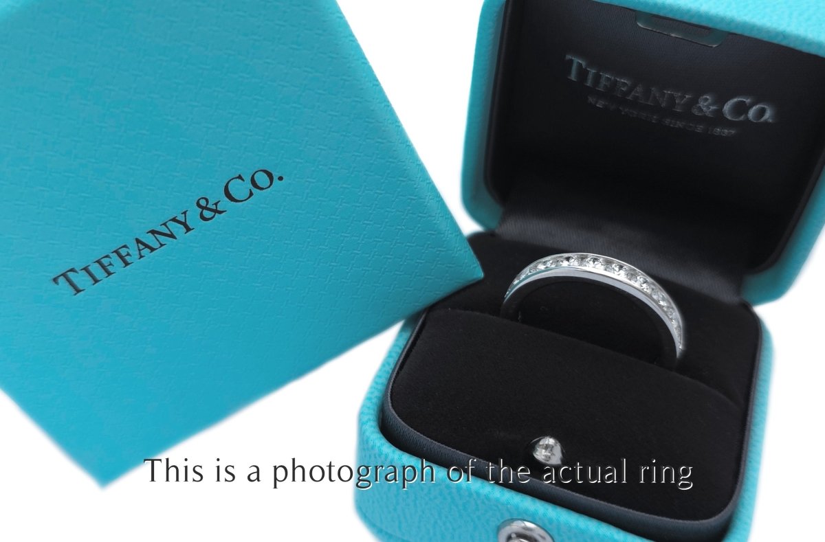 Tiffany & Co 4mm Channel Set Diamond Wedding Band Ring - Bloomsbury Manor Ltd