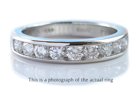Tiffany & Co 4mm Channel Set Diamond Wedding Band Ring - Bloomsbury Manor Ltd