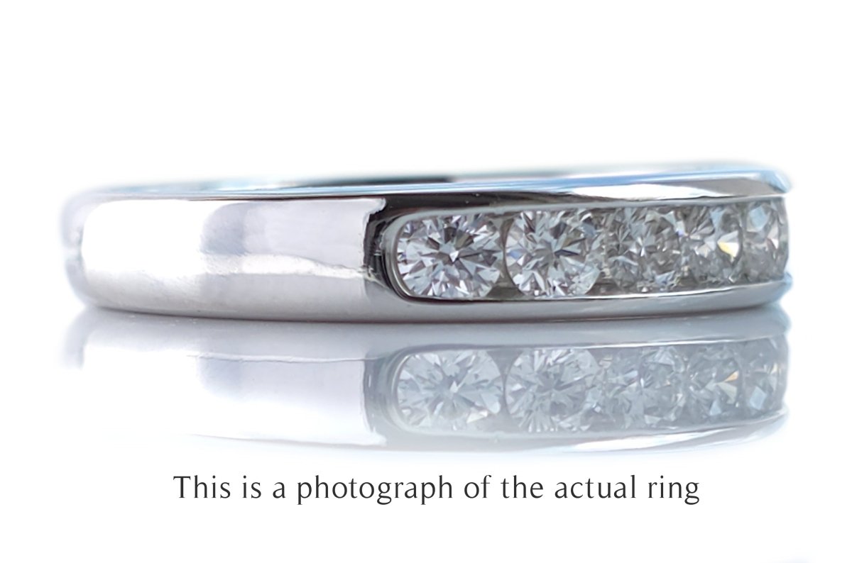 Tiffany & Co 4mm Channel Set Diamond Wedding Band Ring - Bloomsbury Manor Ltd