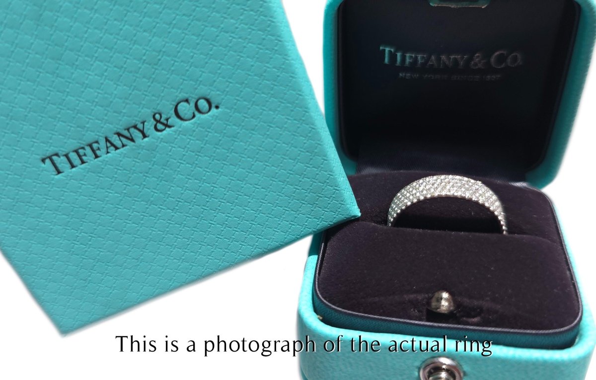 Tiffany & Co 5 Row Metro Diamond 18k White Gold Ring - Bloomsbury Manor Ltd