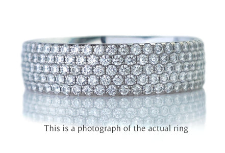 Tiffany & Co 5 Row Metro Diamond 18k White Gold Ring - Bloomsbury Manor Ltd