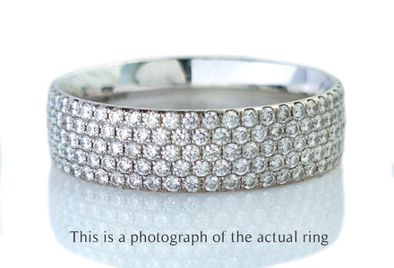 Tiffany & Co 5 Row Metro Diamond 18k White Gold Ring - Bloomsbury Manor Ltd