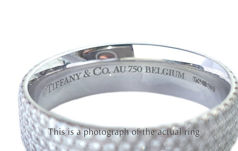 Tiffany & Co 5 Row Metro Diamond 18k White Gold Ring - Bloomsbury Manor Ltd