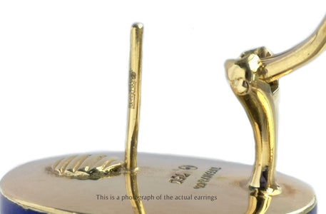 Tiffany & Co Angela Cummings Postive Negative 18k Gold Lapis Earrings - Bloomsbury Manor Ltd