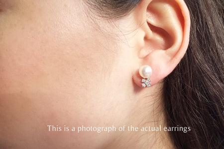 Tiffany & Co Aria Diamond & Cultured Pearl Earrings - Bloomsbury Manor Ltd