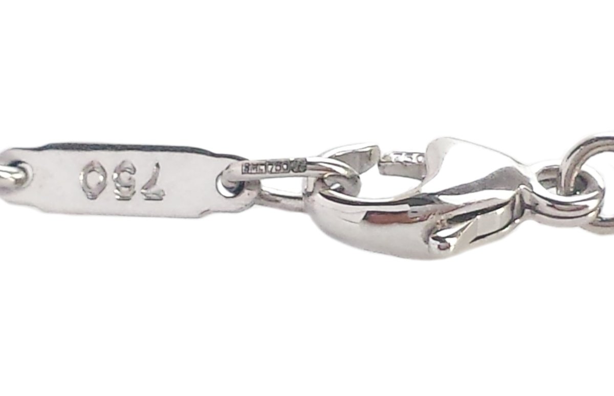 Tiffany & Co. Atlas Diamond 18k White Gold Pendant Snake Chain - Bloomsbury Manor Ltd