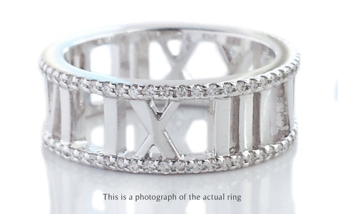 Tiffany & Co Atlas Diamond 18k White Gold Ring - Bloomsbury Manor Ltd