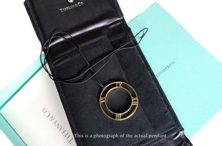 Tiffany & Co Atlas Roman Numerals 18k Gold XL Pendant - Bloomsbury Manor Ltd