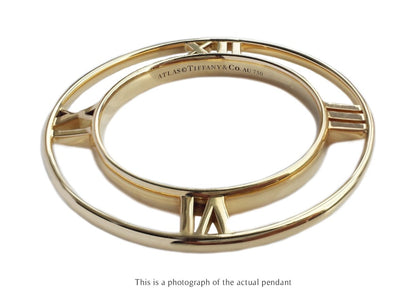 Tiffany & Co Atlas Roman Numerals 18k Gold XL Pendant - Bloomsbury Manor Ltd