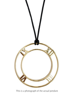 Tiffany & Co Atlas Roman Numerals 18k Gold XL Pendant - Bloomsbury Manor Ltd