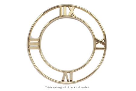 Tiffany & Co Atlas Roman Numerals 18k Gold XL Pendant - Bloomsbury Manor Ltd