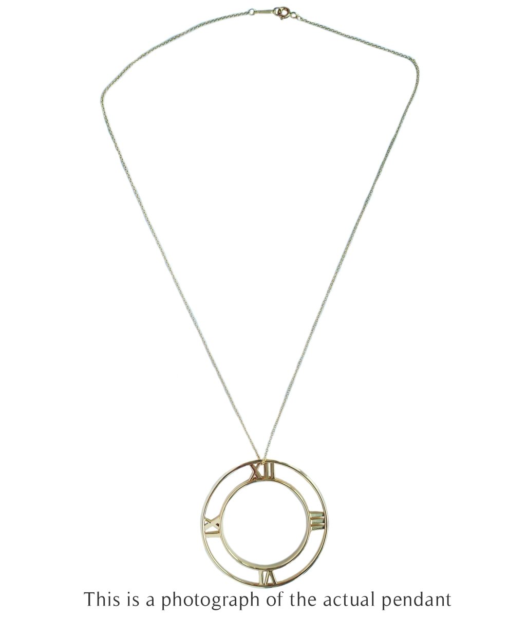 Tiffany & Co. Atlas Roman Numerals XL Pendant in 18k Gold - Bloomsbury Manor Ltd