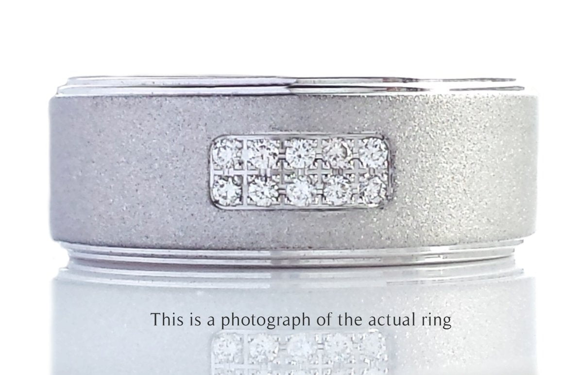 Tiffany & Co Century Mens 10 Diamond Brushed Wedding Band - Bloomsbury Manor Ltd