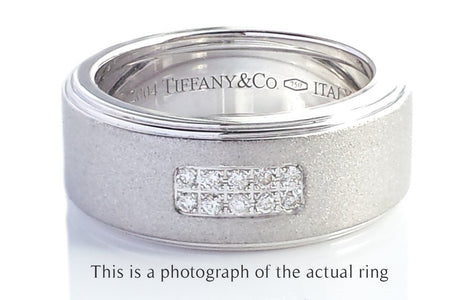 Tiffany & Co Century Mens 10 Diamond Brushed Wedding Band - Bloomsbury Manor Ltd