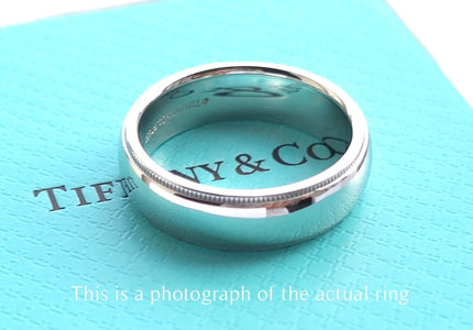 Tiffany & Co Classic Milgrain 6mm Mens Wedding Band - Bloomsbury Manor Ltd