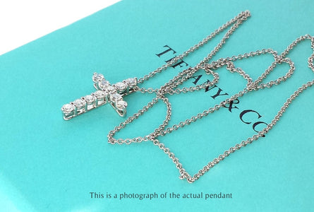 Tiffany & Co Diamond Cross Pendant with Chain - Bloomsbury Manor Ltd