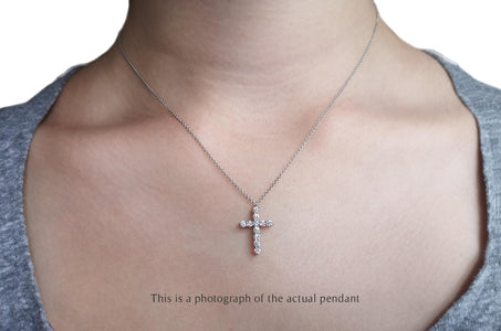 Tiffany & Co Diamond Cross Pendant with Chain - Bloomsbury Manor Ltd