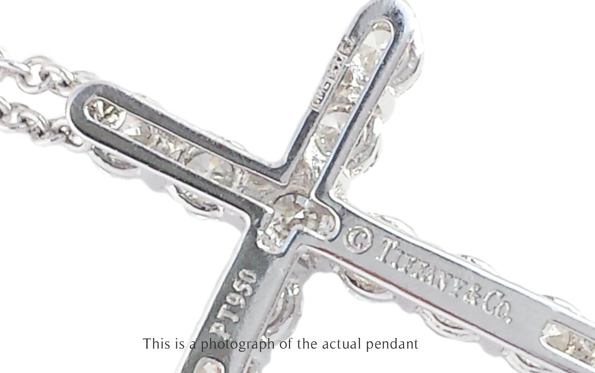 Tiffany & Co Diamond Cross Pendant with Chain - Bloomsbury Manor Ltd