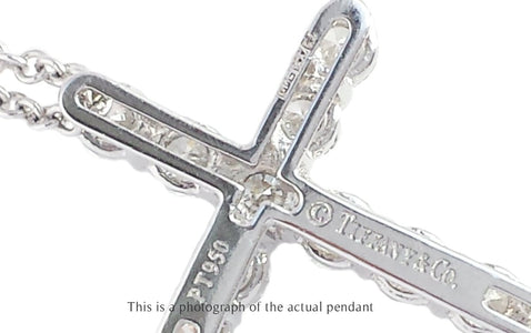 Tiffany & Co Diamond Cross Pendant with Chain - Bloomsbury Manor Ltd