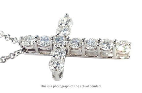 Tiffany & Co Diamond Cross Pendant with Chain - Bloomsbury Manor Ltd