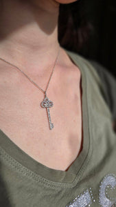 Tiffany & Co. Diamond Keys Fleur de Lis Platinum Pendant - Bloomsbury Manor Ltd