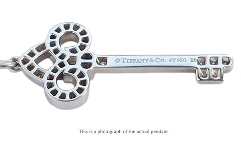 Tiffany & Co Diamond Keys Fleur de Lys Platinum Pendant - Bloomsbury Manor Ltd