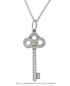 Tiffany & Co Diamond Keys Fleur de Lys Platinum Pendant - Bloomsbury Manor Ltd