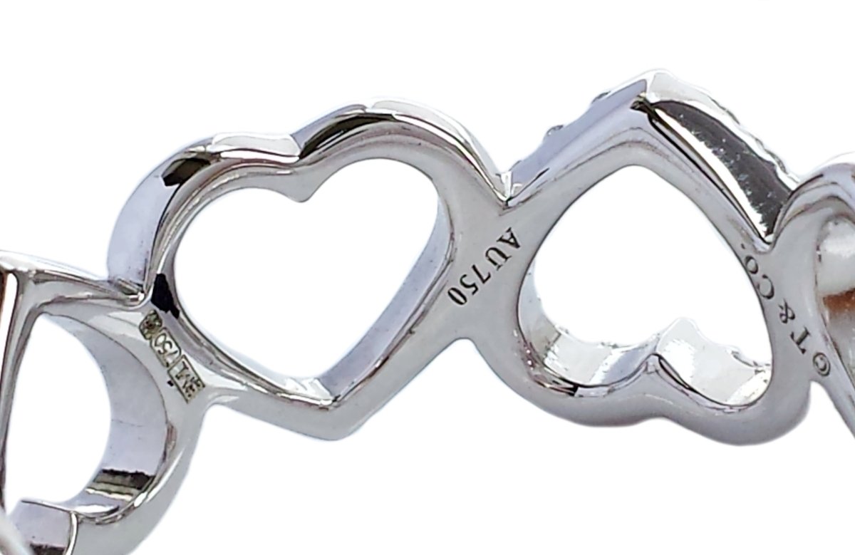 Tiffany & Co. Diamond Open Heart Ring in 18k White Gold - Bloomsbury Manor Ltd