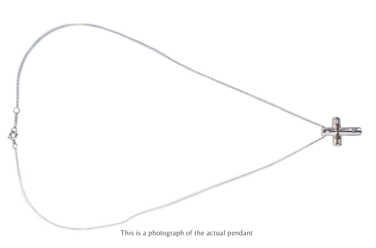 Tiffany & Co Dots 4 Diamond Platinum Cross Pendant - Bloomsbury Manor Ltd
