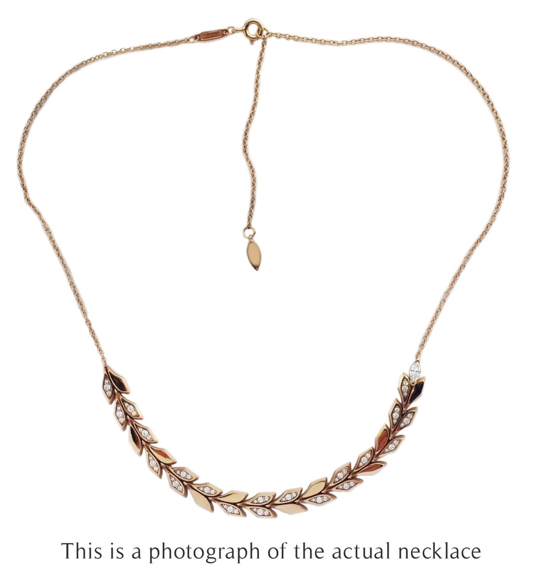 Tiffany & Co East West Victoria Vine Diamond Necklace 18k Rose Gold - Bloomsbury Manor Ltd