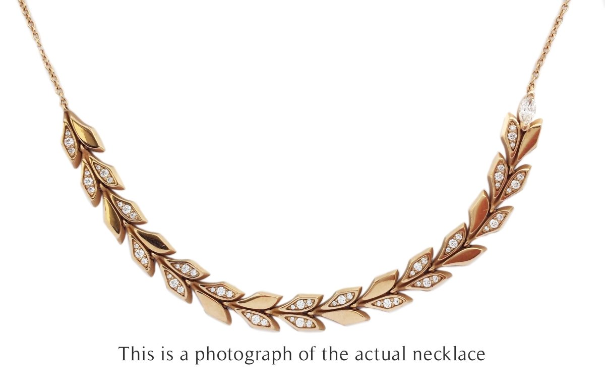 Tiffany & Co East West Victoria Vine Diamond Necklace 18k Rose Gold - Bloomsbury Manor Ltd