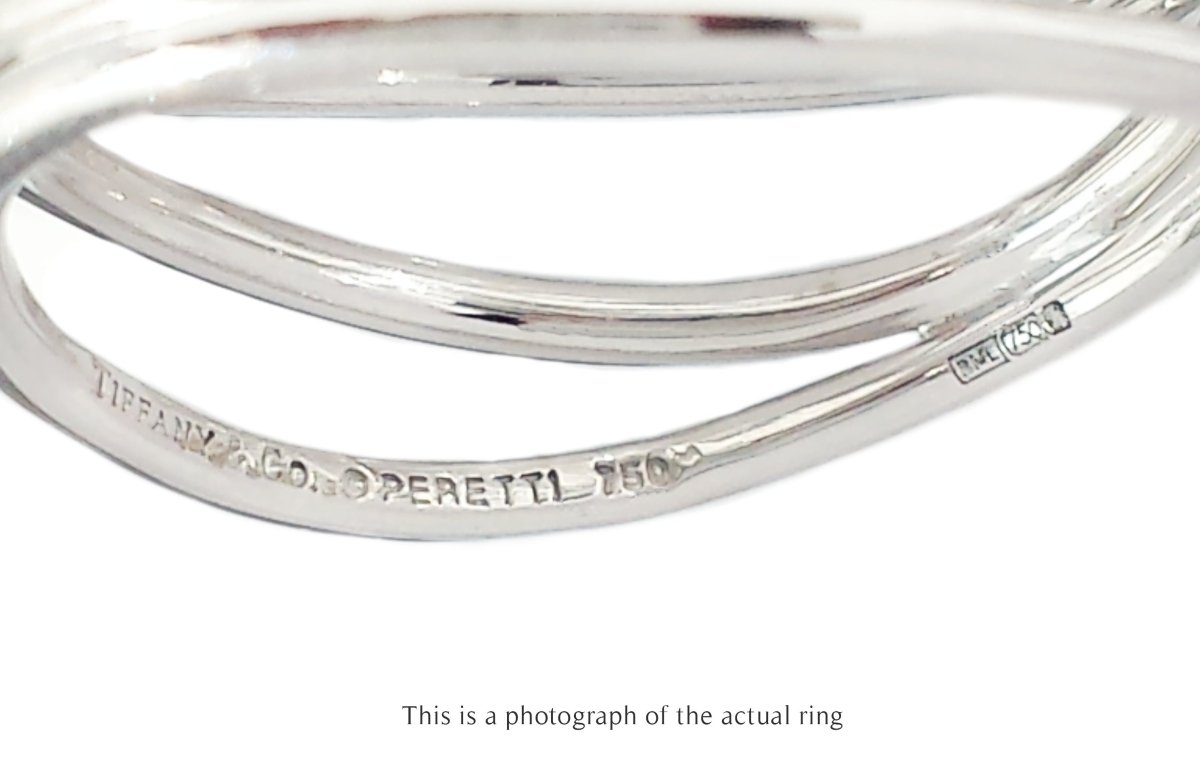 Tiffany & Co Elsa Peretti 18 White Gold Wave Ring - Bloomsbury Manor Ltd