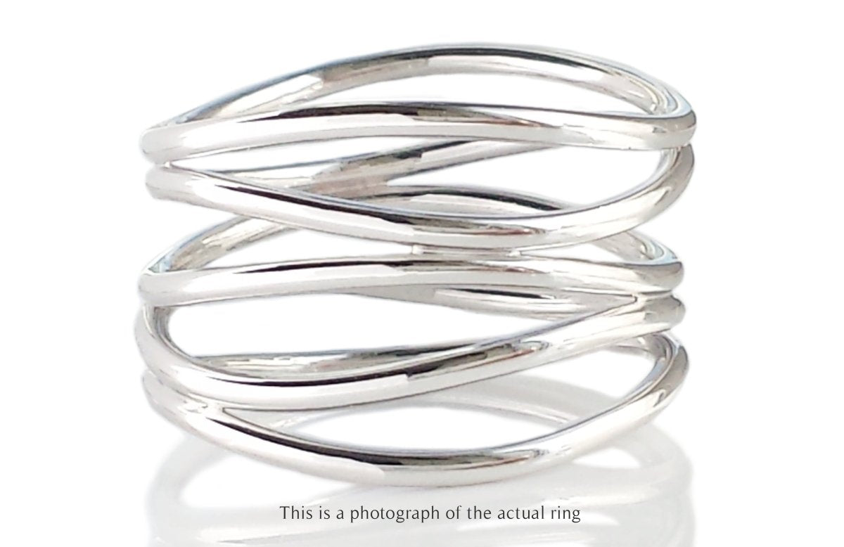 Tiffany & Co Elsa Peretti 18 White Gold Wave Ring - Bloomsbury Manor Ltd