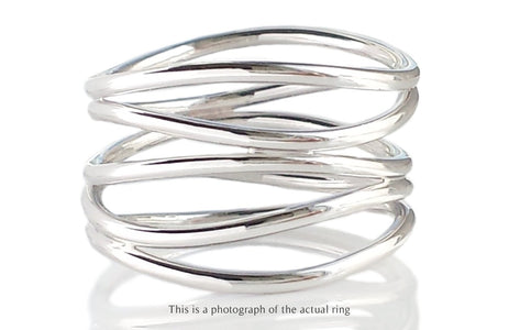 Tiffany & Co Elsa Peretti 18 White Gold Wave Ring - Bloomsbury Manor Ltd