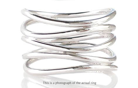 Tiffany & Co Elsa Peretti 18 White Gold Wave Ring - Bloomsbury Manor Ltd