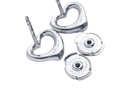 Tiffany & Co. Elsa Peretti Diamond Open Heart Earrings - Bloomsbury Manor Ltd