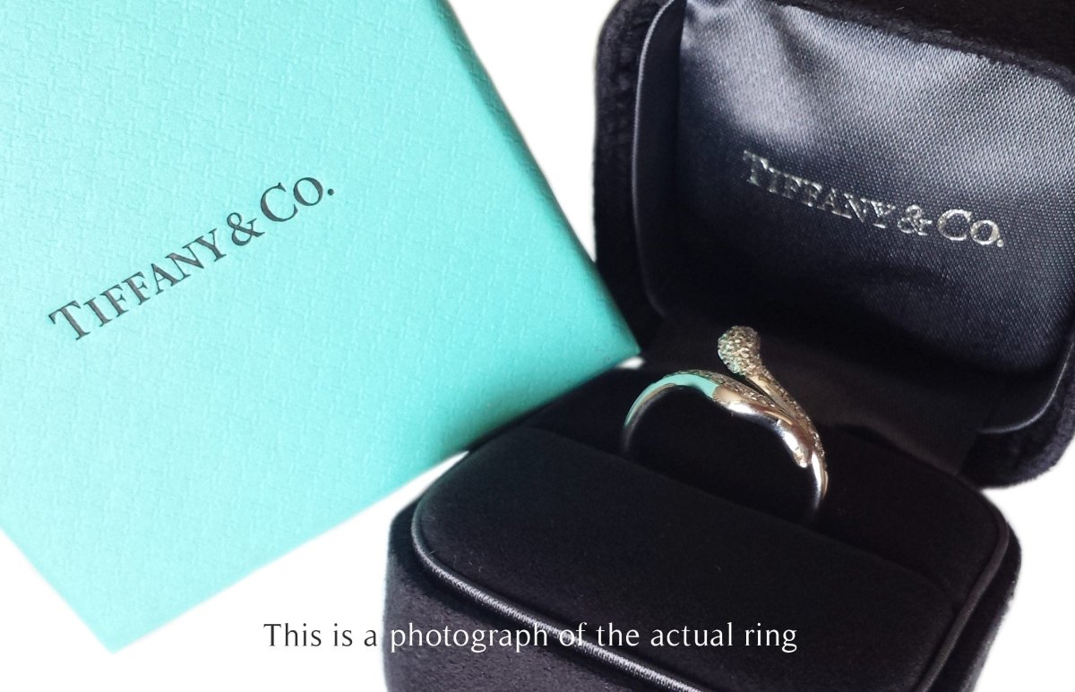 Tiffany & Co Elsa Peretti Diamond Platinum Snake Ring - Bloomsbury Manor Ltd