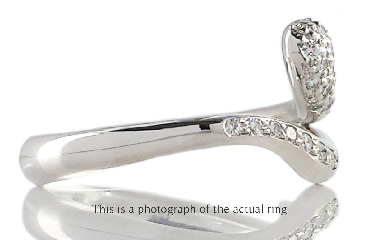 Tiffany & Co Elsa Peretti Diamond Platinum Snake Ring - Bloomsbury Manor Ltd