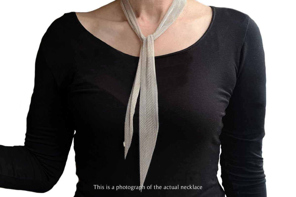 Tiffany Elsa Peretti Mesh Scarf Necklace in Sterling Silver