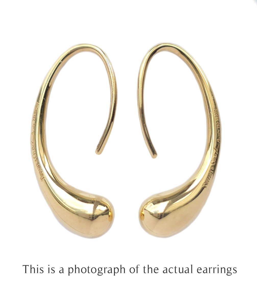 Tiffany & Co Elsa Peretti Teardrop 18 Gold Earrings - Bloomsbury Manor Ltd