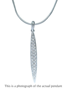 Tiffany & Co Feather Pave 18k White Gold Diamond Pendant - Bloomsbury Manor Ltd
