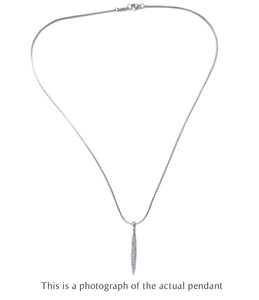 Tiffany & Co Feather Pave 18k White Gold Diamond Pendant - Bloomsbury Manor Ltd