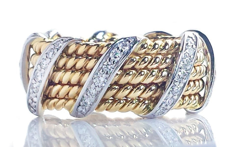 Tiffany & Co. Five Row Jean Schlumberger Diamond Rope Ring - Bloomsbury Manor Ltd