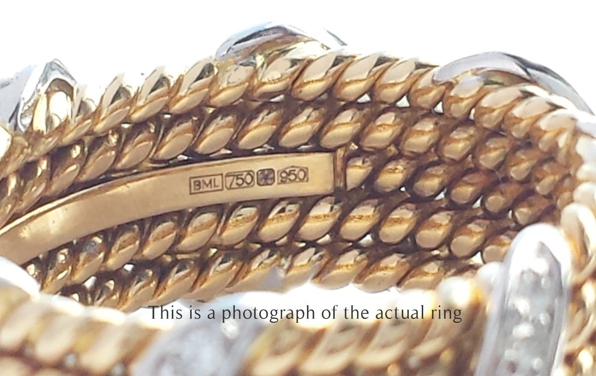 Tiffany & Co. Five Row Jean Schlumberger Diamond Rope Ring - Bloomsbury Manor Ltd