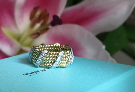 Tiffany & Co. Five Row Jean Schlumberger Diamond Rope Ring - Bloomsbury Manor Ltd