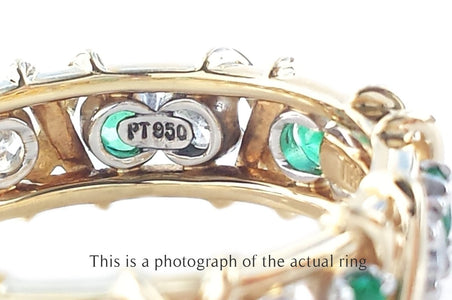 Tiffany & Co. Jean Schlumberger Emerald & Diamond 16-Stone Ring - Bloomsbury Manor Ltd